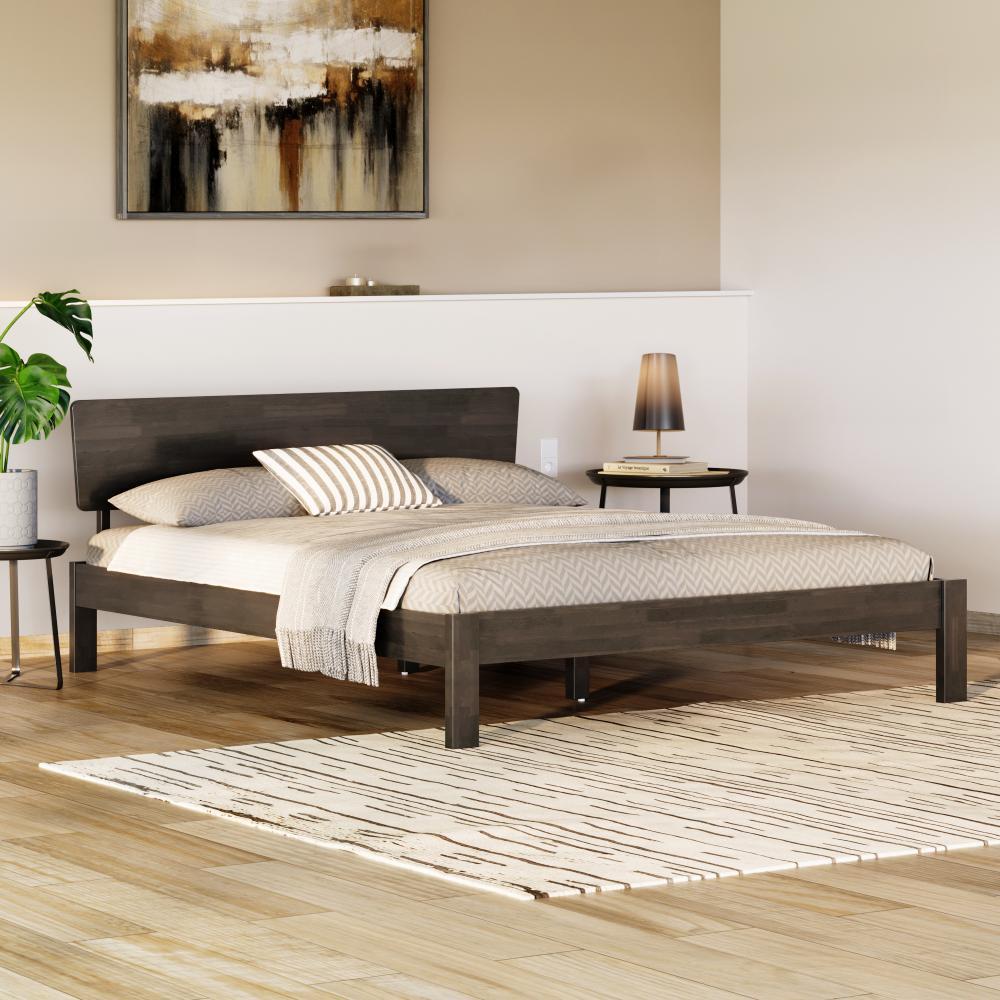 Wakefit Swirl Solid Wood Beds | King Size bed Without Storage with Golden Brown Color| 78 inchx72 inch
