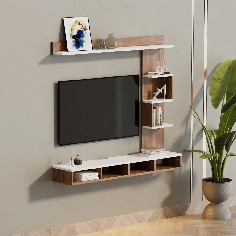 Wakefit TV Unit | Columbian Walnut Color, Engineered Wood TV Unit