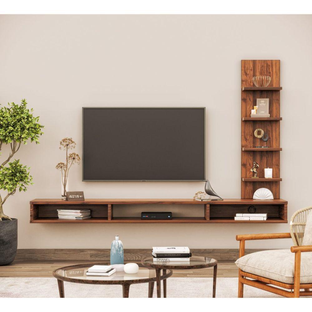 Wakefit TV Unit | Columbian Walnut Color, Engineered Wood TV Unit