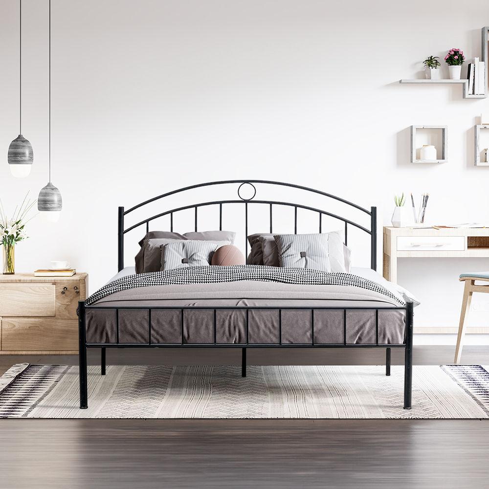 Wakefit King Metal Bed with Sturdy Slatted Base Modern Black Design for Your Bedroom