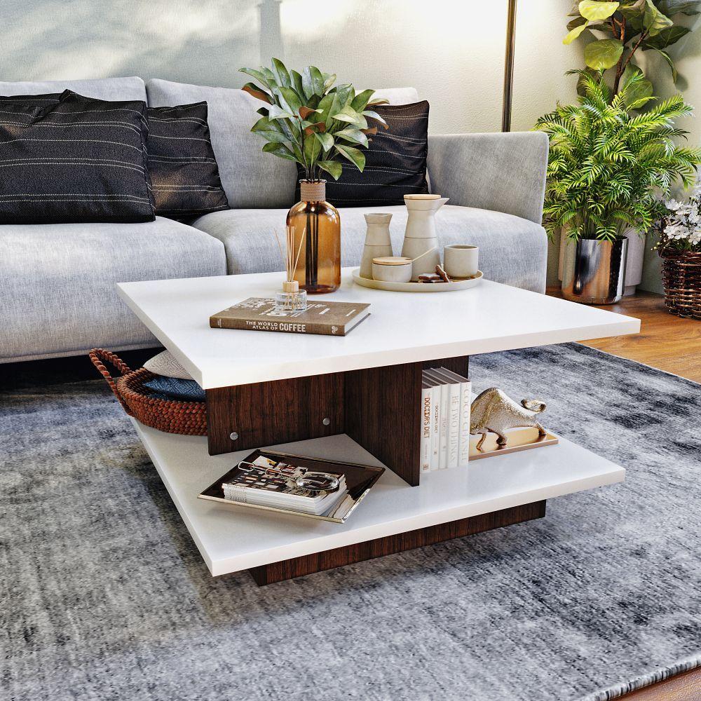 Wakefit Coffee Table | Dark Walnut Color, Engineered Wood Coffee Table