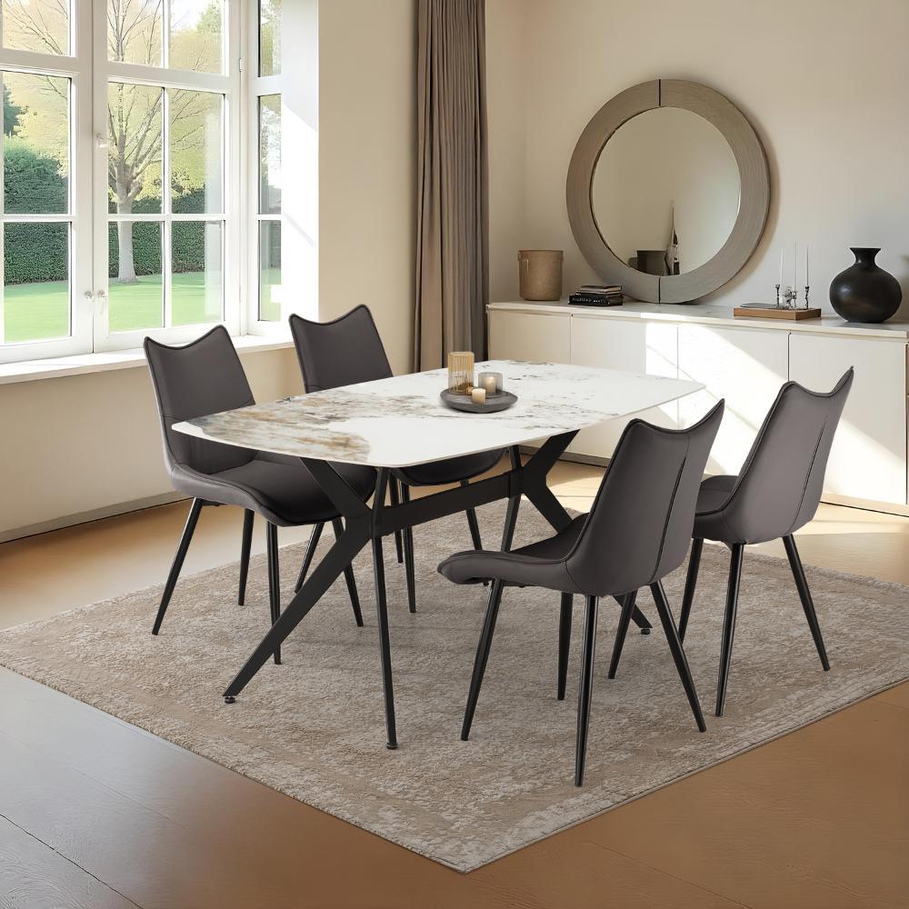 Wakefit Baklava 4 Seater Dining Set - Grey