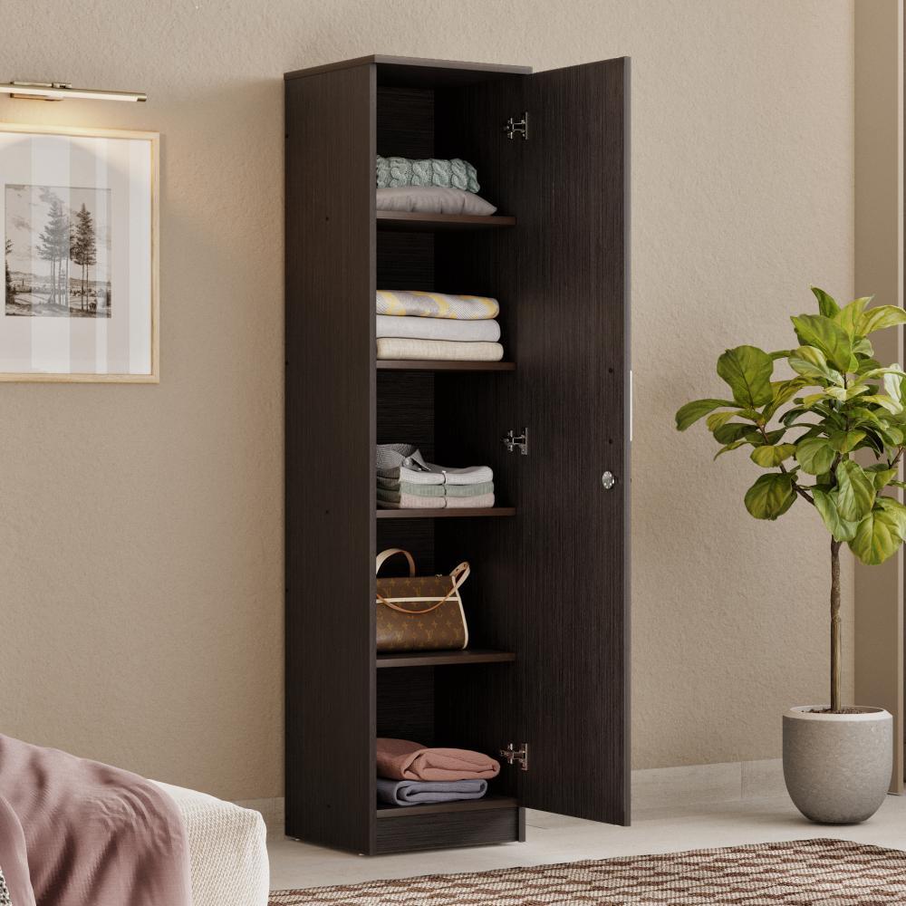 Wakefit Hunor 1 Door Wardrobe with shelves (Wenge)