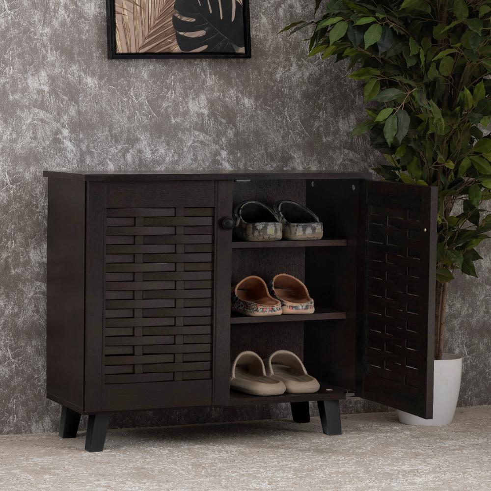 Wakefit Wenge Noir Engineered Wood Shoe Rack – Slatted Pattern, 3 Shelves, Elegant Storagecloset sliding door|lockers with drawers|wardrobe locker