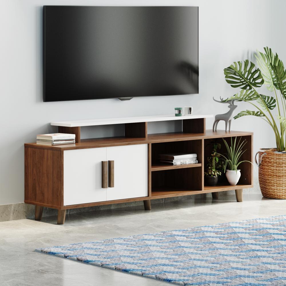 Wakefit Chic Modern TV Unit, 1 Cabinet, 2 Shelves, Elegant Finish, Engineered Woodtv stand living room|tv unit pvc|latest design of tv cabinet