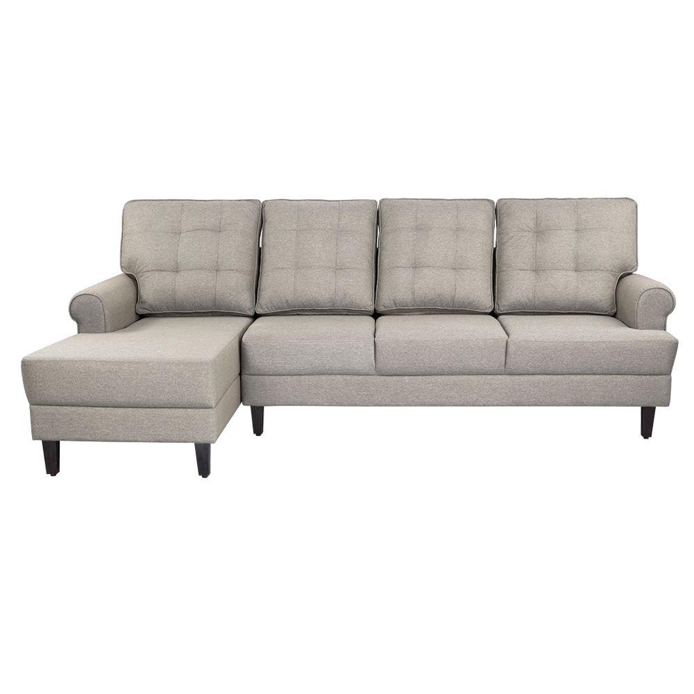 Wakefit Dreamer L - Shape Sofa Set (3 Seater + Left Aligned Chaise) - Omega Pearl