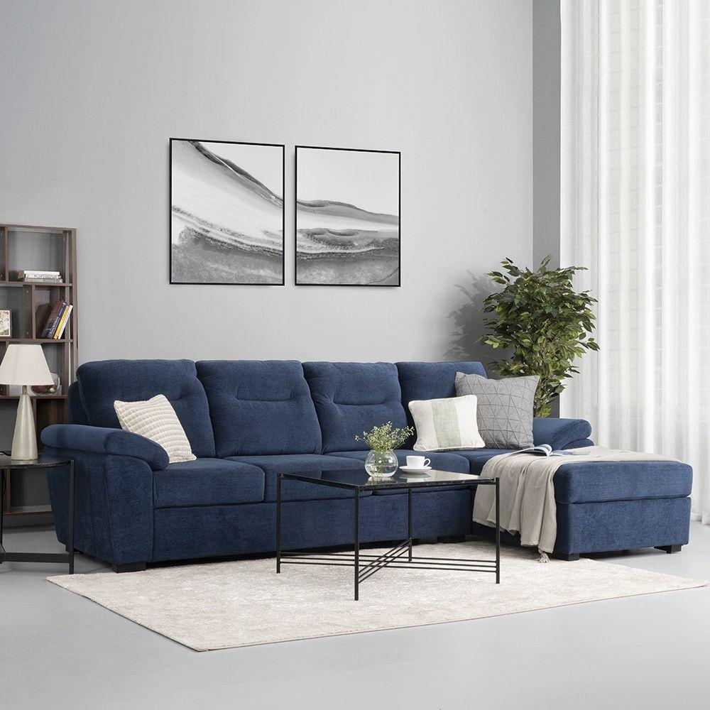 Wakefit Lounger L Shape Sofa Set (3 Seater + Right Aligned Chaise)