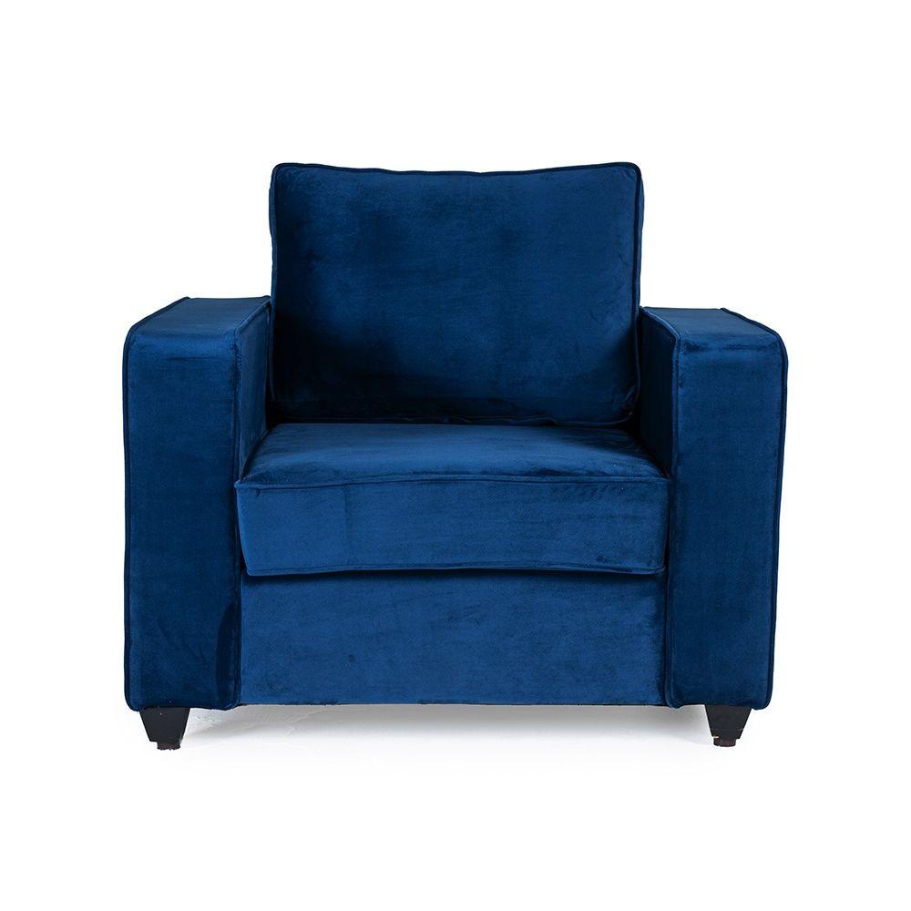 Wakefit Napper Sofa | Single Seater | Velvet Blue Color | Velvet Sofa