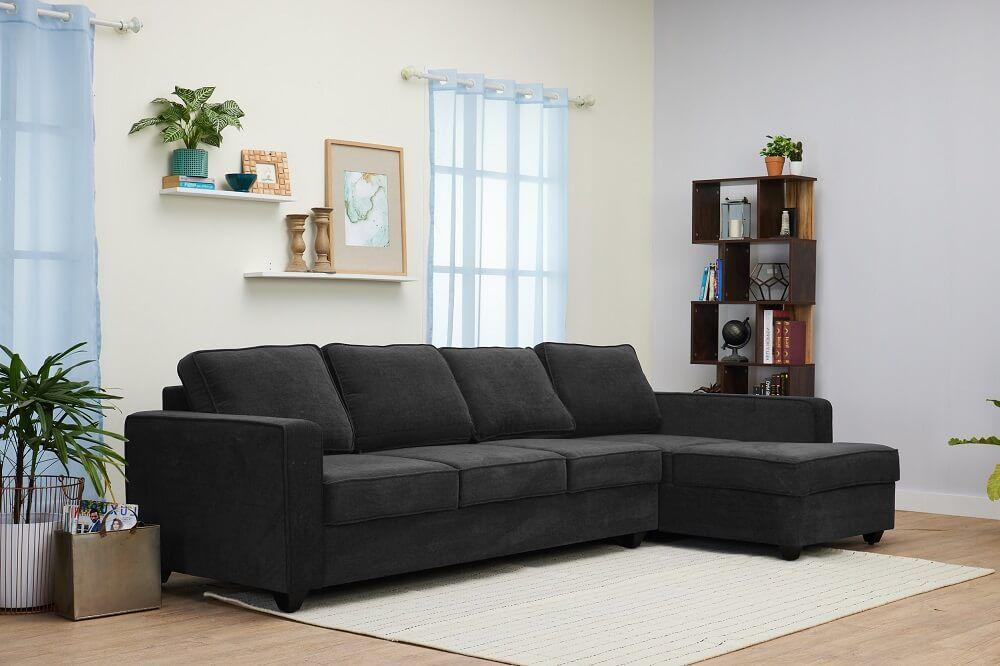 Wakefit Napper L Shape Sofa Set (3 Seater + Right Aligned Chaise)