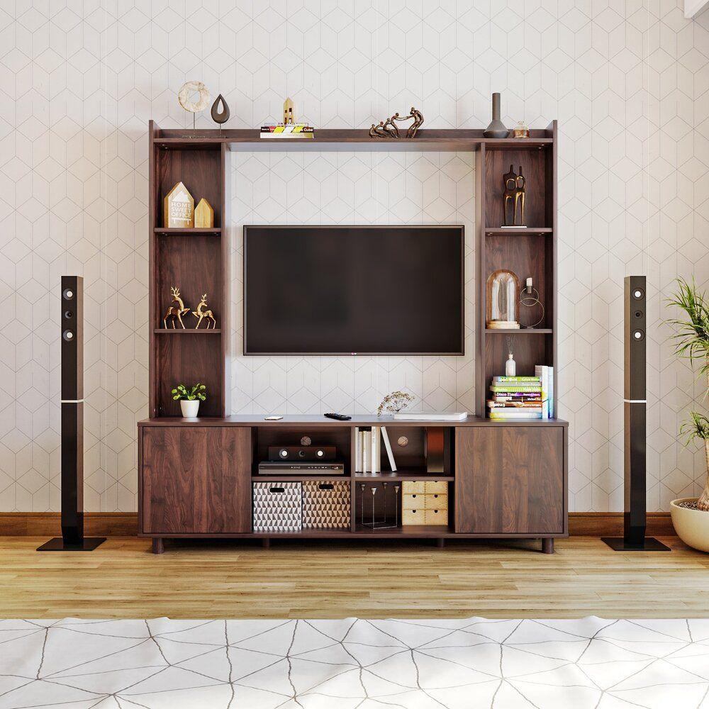 Wakefit TV Unit | Columbian Walnut Color, Engineered Wood TV Unit