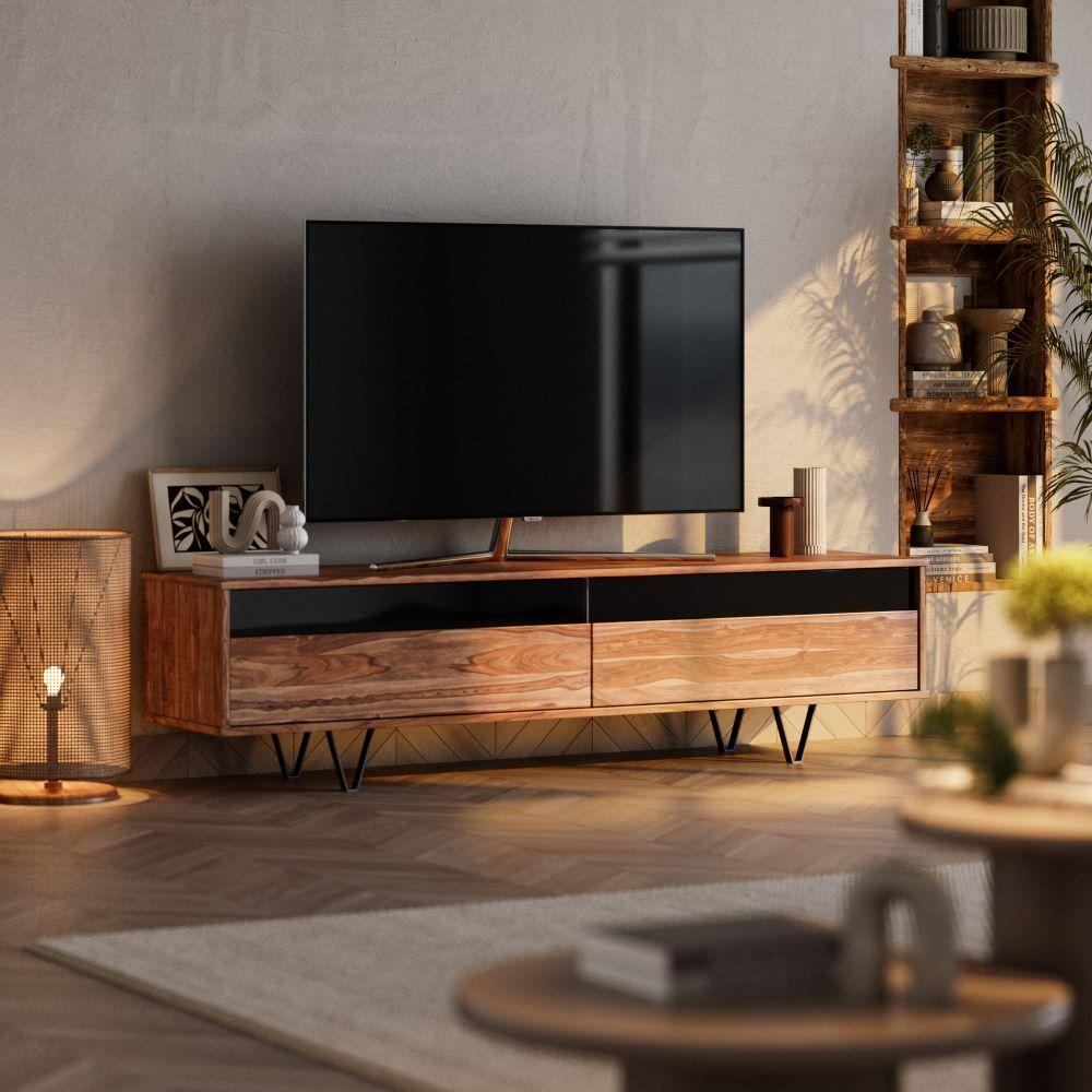 Wakefit Sheesham TV Unit | Rustic Teak Color, Sheesham Wood Sheesham TV Unit